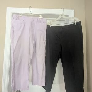 Lot Of 2 Size 14 Summer Capri Pants Hasting & Smith And Requirements